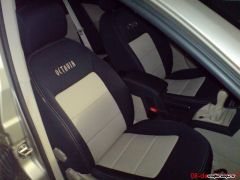 Autotextil Black+Senna Camel+Logo Octavia